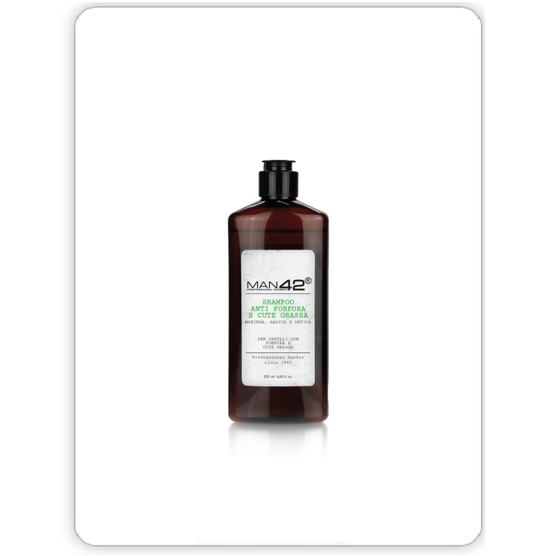 Shampoo Anti Grasso e Forfora MAN 42 250ml | Doppia Azione | Barberia Contemporanea